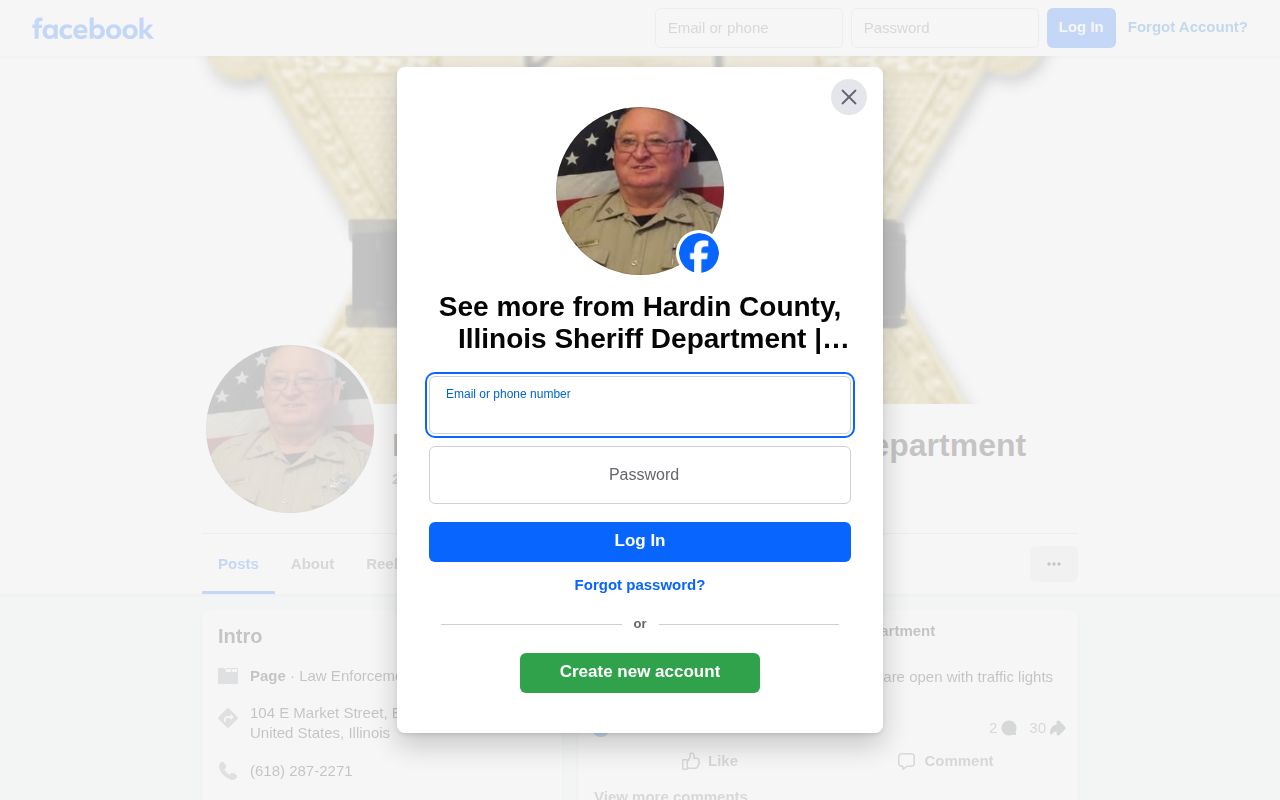 Hardin County Sheriff official notice channel for arrest and jail information